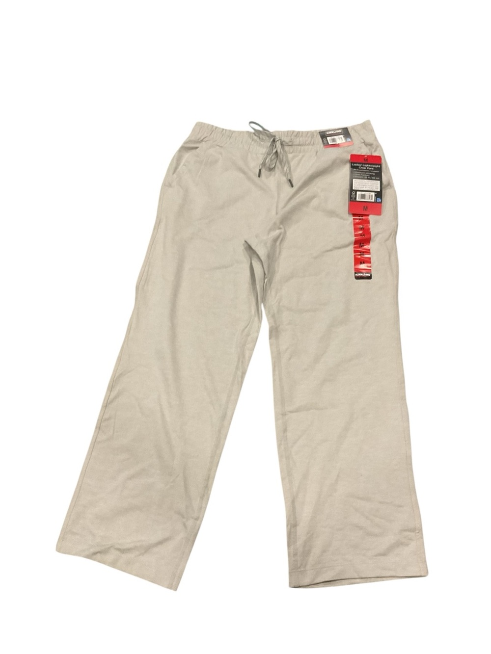 Kirkland Signature Women's Light Gray Drawstring Capris